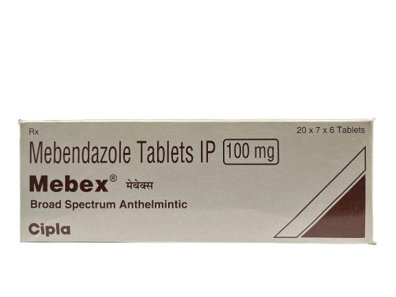 Mebendazole 100mg (Mebex) tablets